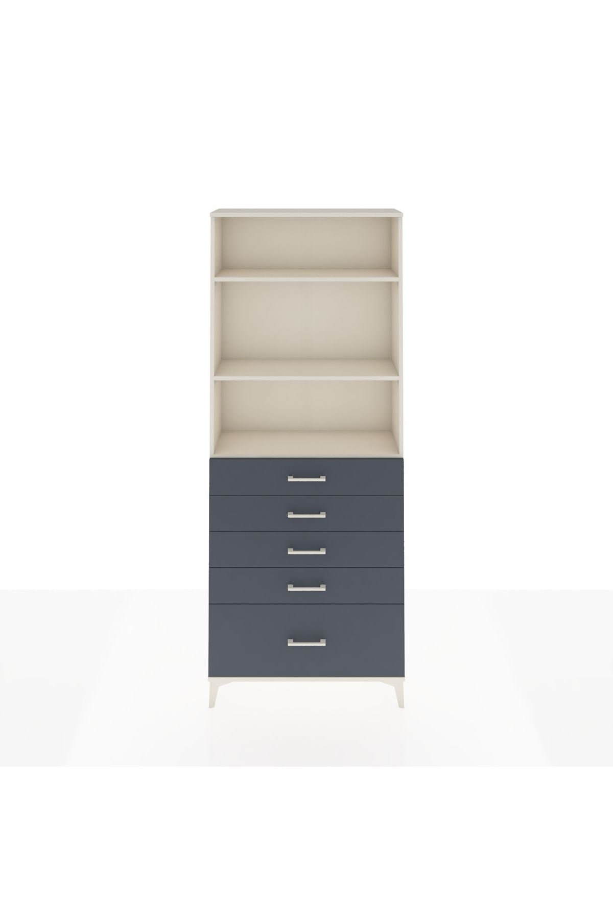 Arges Dolap 3 Raflı 5 Çekmeceli 88x30x221 - S30M129V2A