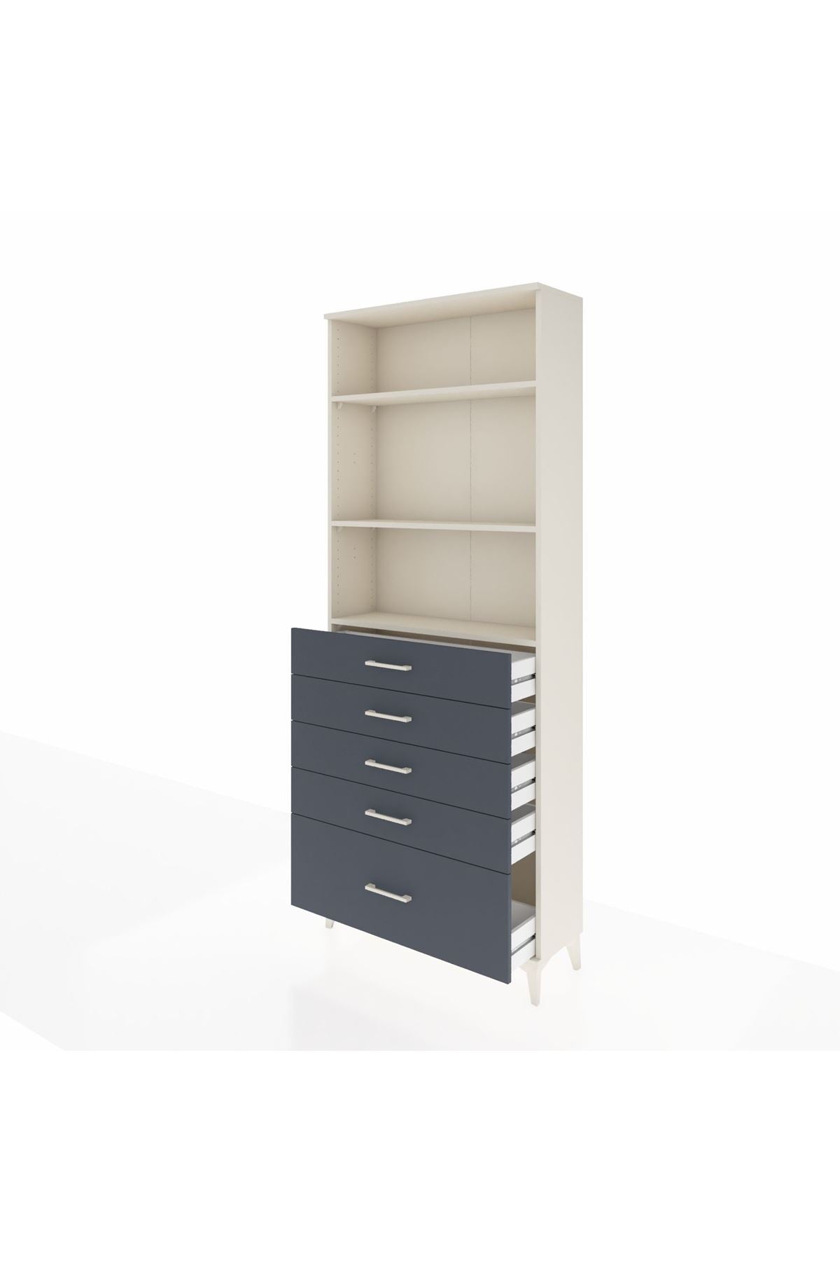 Arges Dolap 3 Raflı 5 Çekmeceli 88x30x221 - S30M129V2A