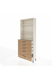 Arges Dolap 3 Raflı 5 Çekmeceli 88x30x221 - S30M129V3A