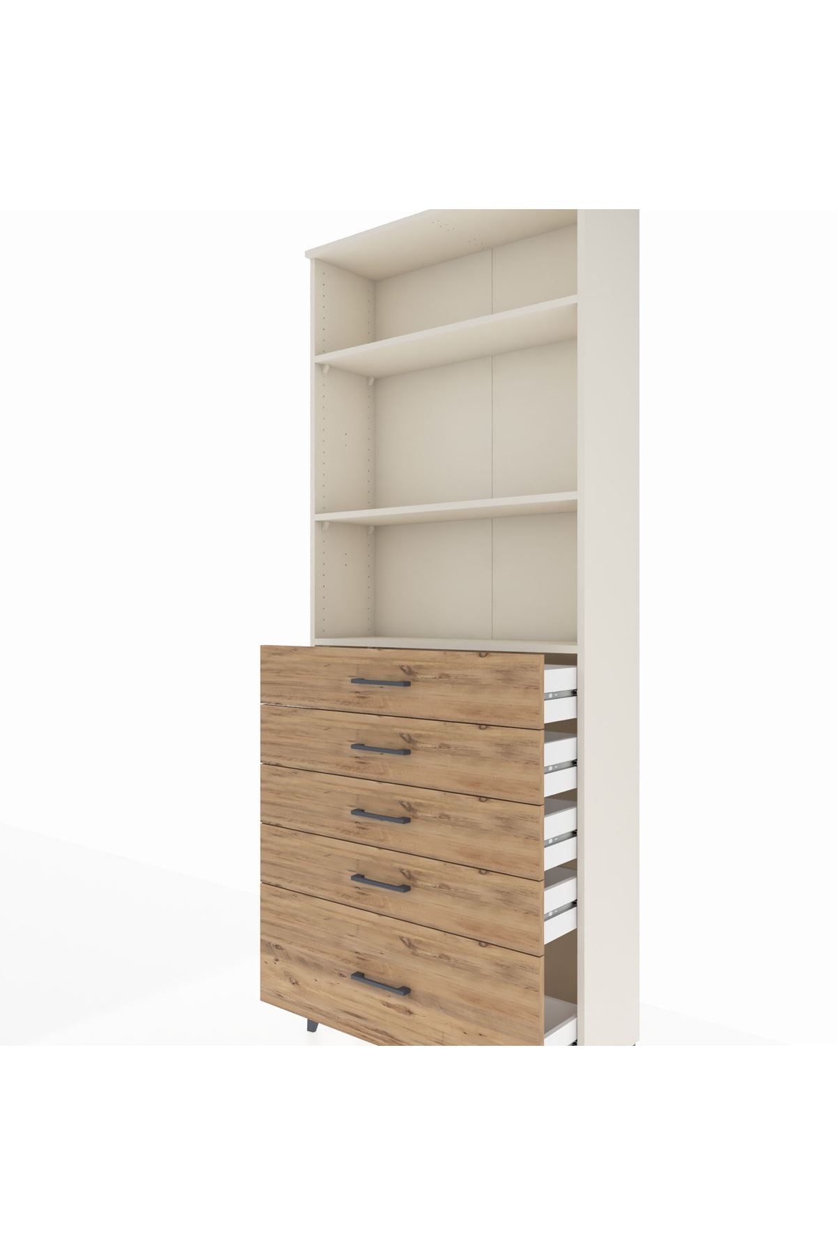 Arges Dolap 3 Raflı 5 Çekmeceli 88x30x221 - S30M129V3A