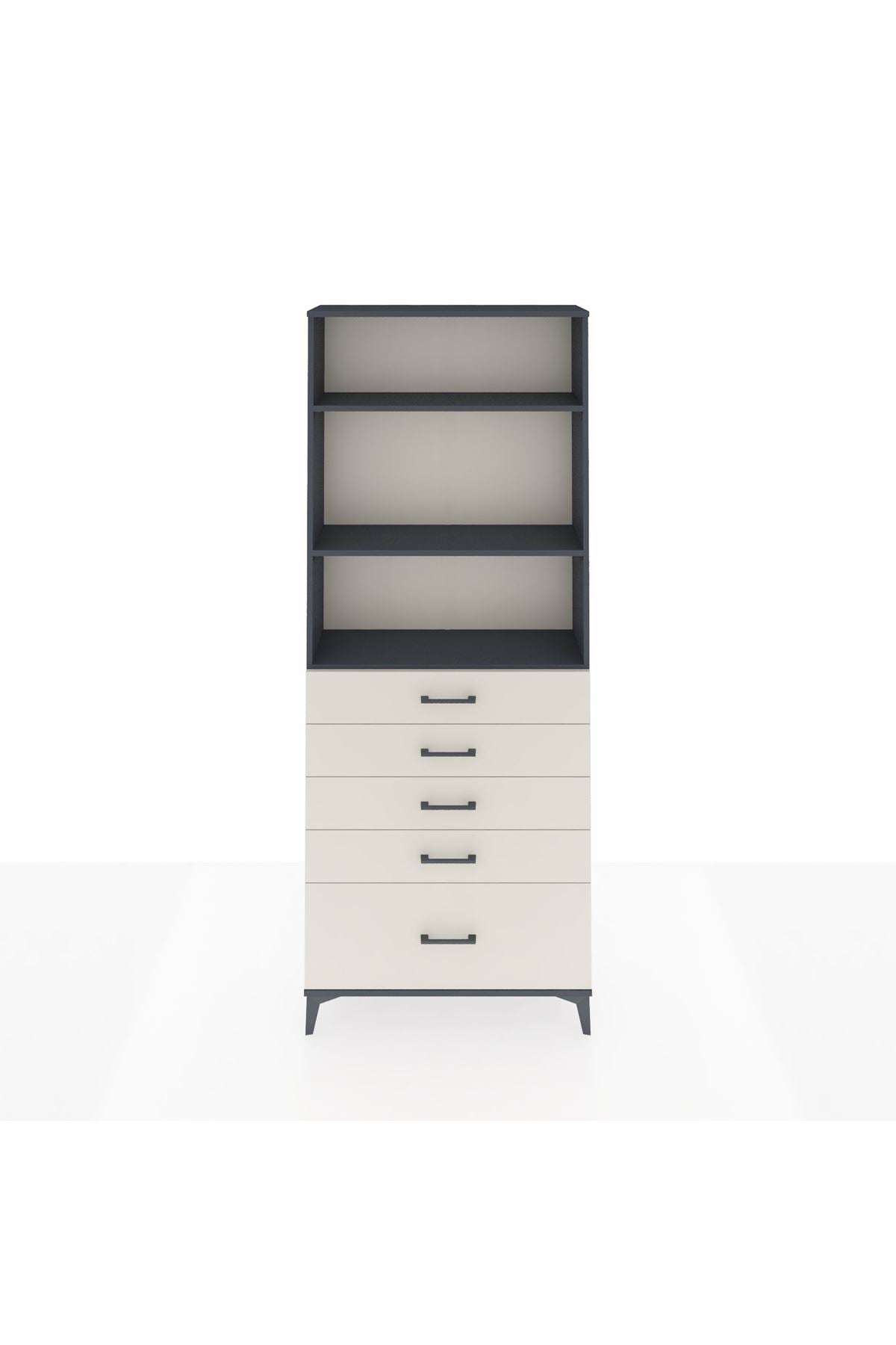 Arges Dolap 3 Raflı 5 Çekmeceli 88x30x221 - S30M129V4A