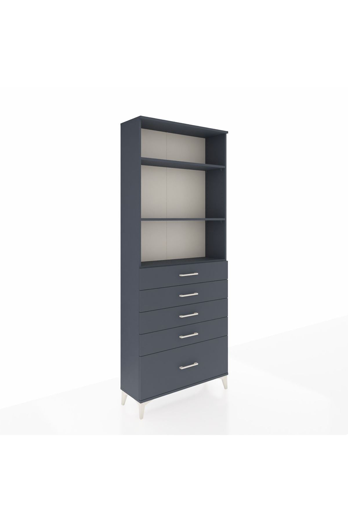 Arges Dolap 3 Raflı 5 Çekmeceli 88x30x221 - S30M129V5A