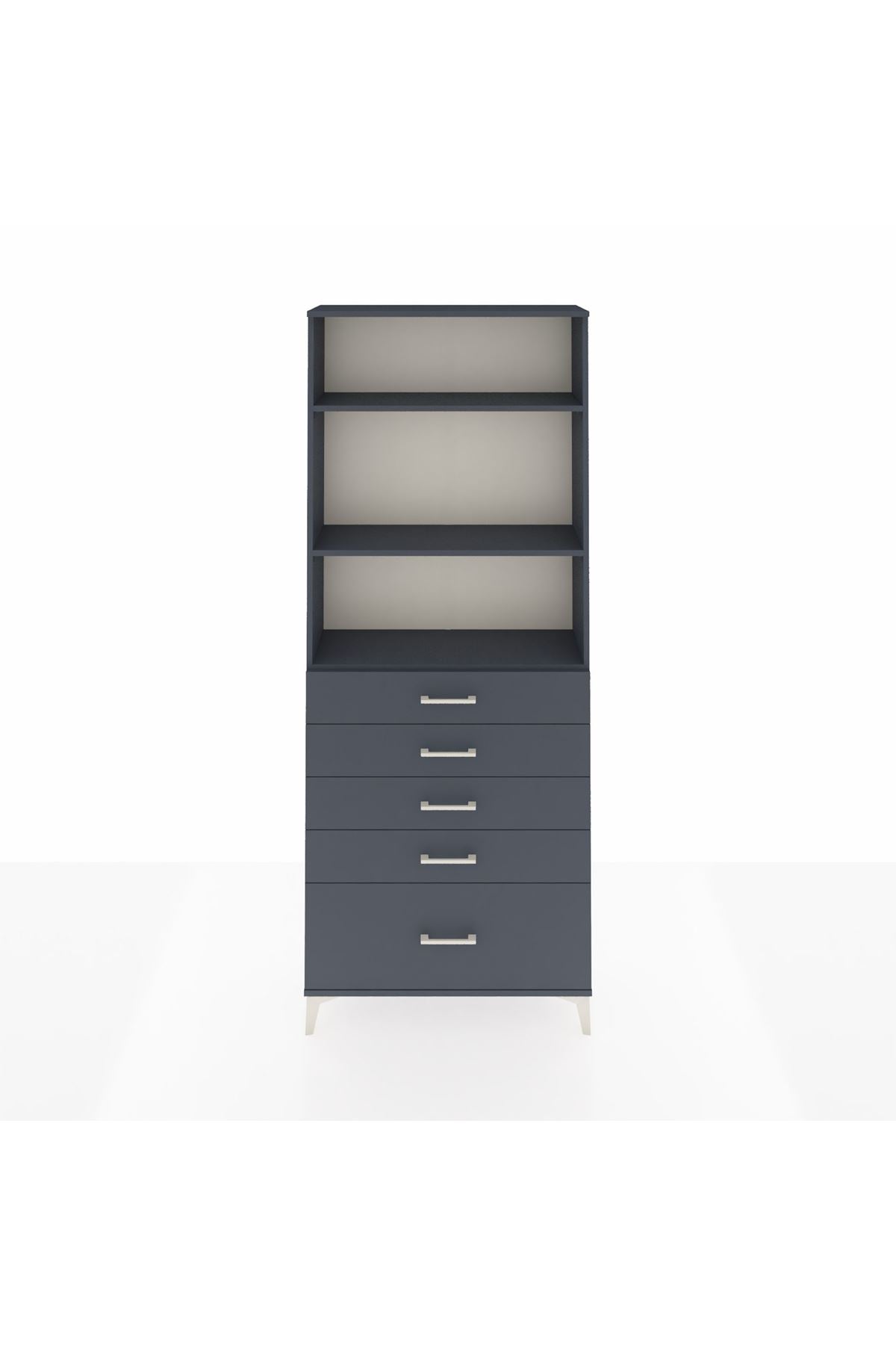 Arges Dolap 3 Raflı 5 Çekmeceli 88x30x221 - S30M129V5A