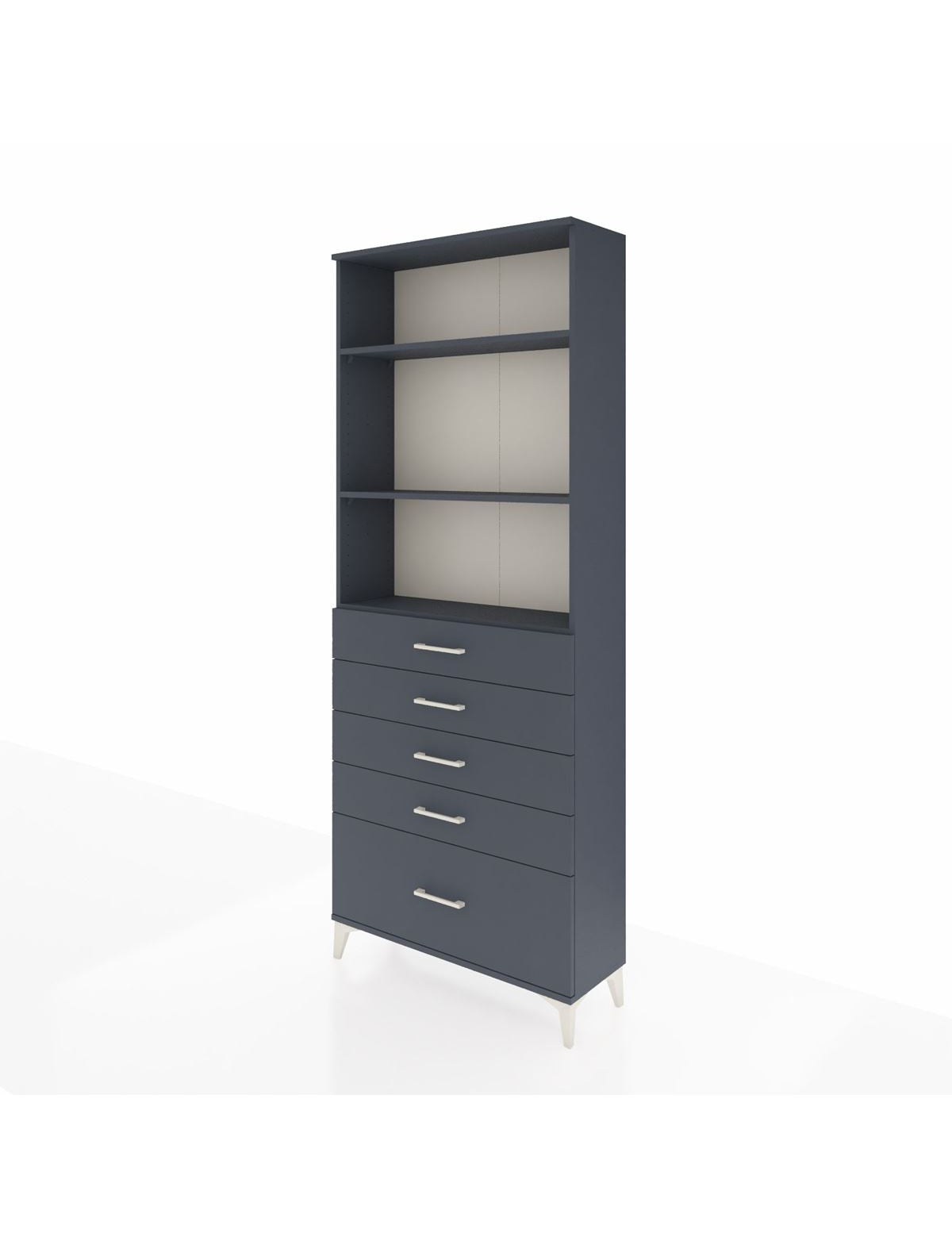 Arges Dolap 3 Raflı 5 Çekmeceli 88x30x221 - S30M129V5A
