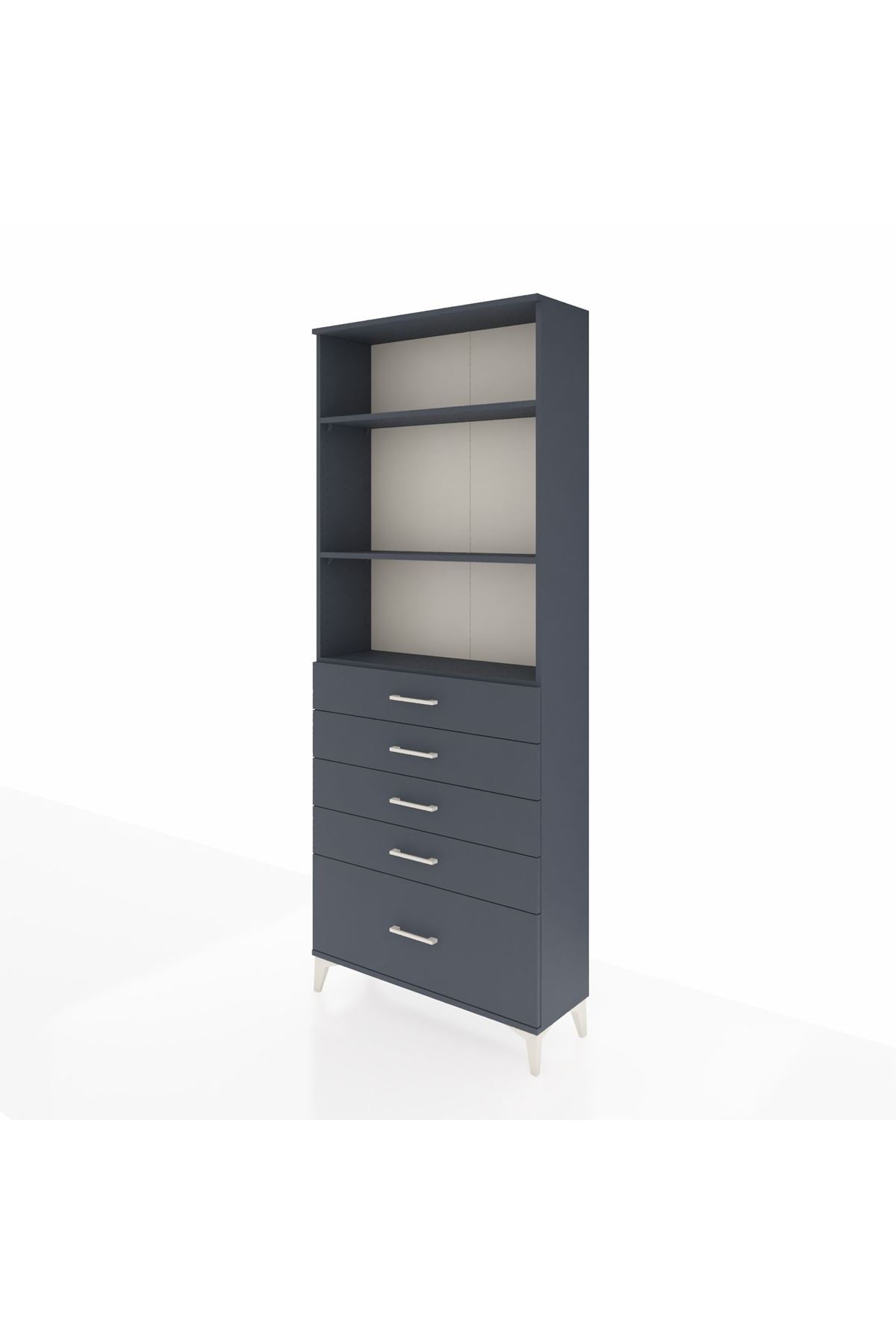 Arges Dolap 3 Raflı 5 Çekmeceli 88x30x221 - S30M129V5A
