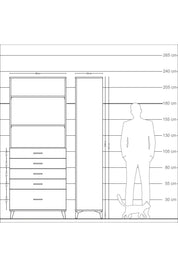 Arges Dolap 3 Raflı 5 Çekmeceli 88x30x221 - S30M129V5A