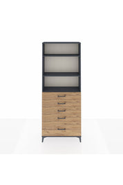 Arges Dolap 3 Raflı 5 Çekmeceli 88x30x221 - S30M129V6A