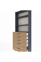 Arges Dolap 3 Raflı 5 Çekmeceli 88x30x221 - S30M129V6A