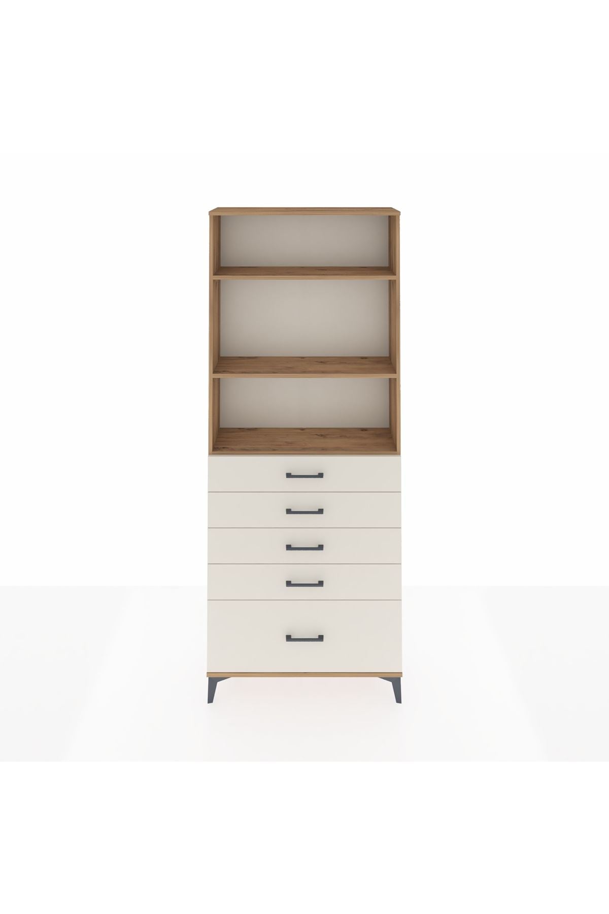 Arges Dolap 3 Raflı 5 Çekmeceli 88x30x221 - S30M129V7A