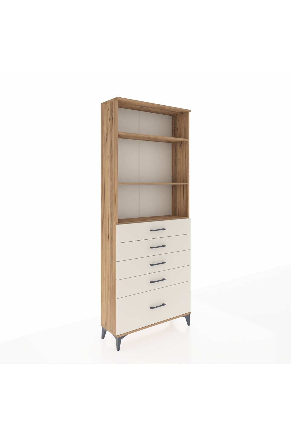 Arges Dolap 3 Raflı 5 Çekmeceli 88x30x221 - S30M129V7A