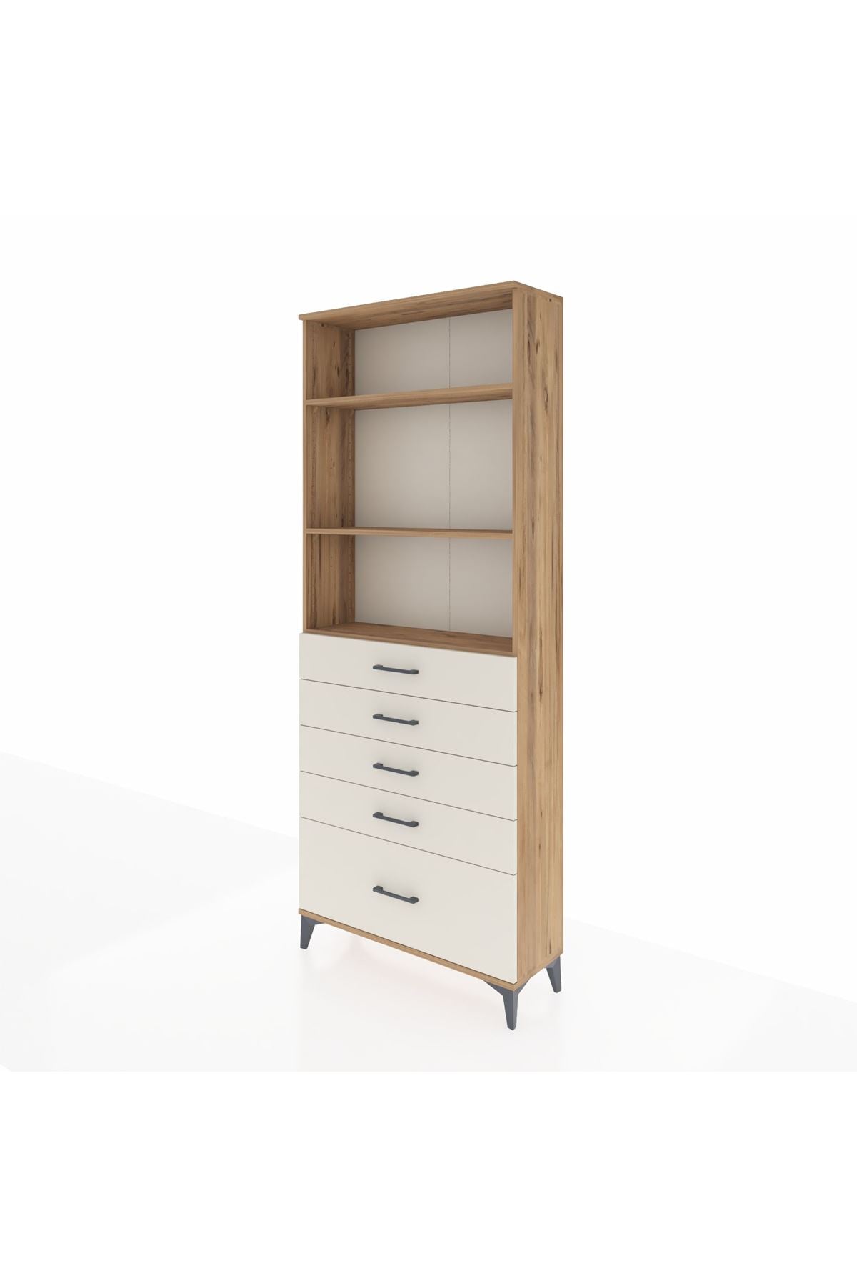 Arges Dolap 3 Raflı 5 Çekmeceli 88x30x221 - S30M129V7A