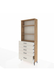 Arges Dolap 3 Raflı 5 Çekmeceli 88x30x221 - S30M129V7A