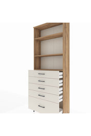 Arges Dolap 3 Raflı 5 Çekmeceli 88x30x221 - S30M129V7A