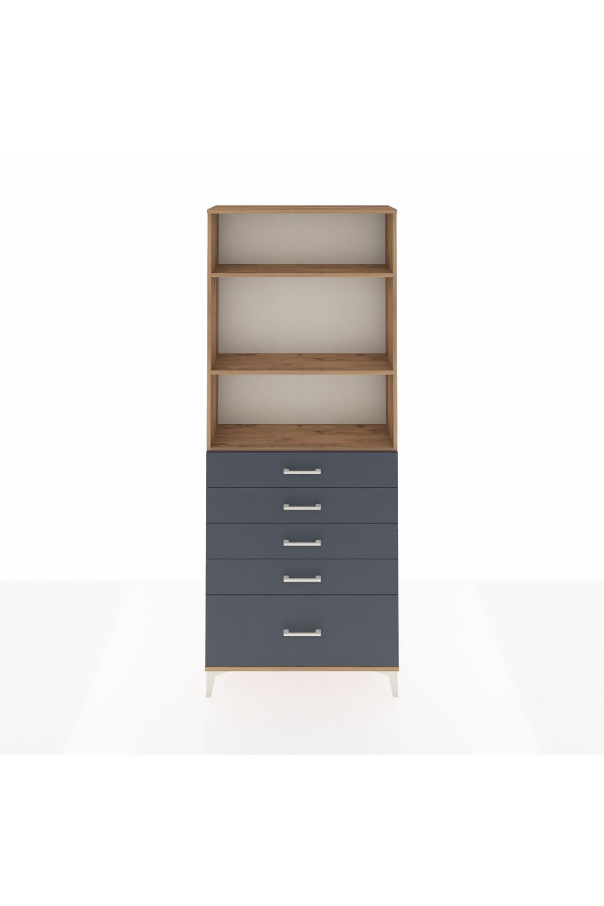 Arges Dolap 3 Raflı 5 Çekmeceli 88x30x221 - S30M129V8A