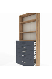 Arges Dolap 3 Raflı 5 Çekmeceli 88x30x221 - S30M129V8A
