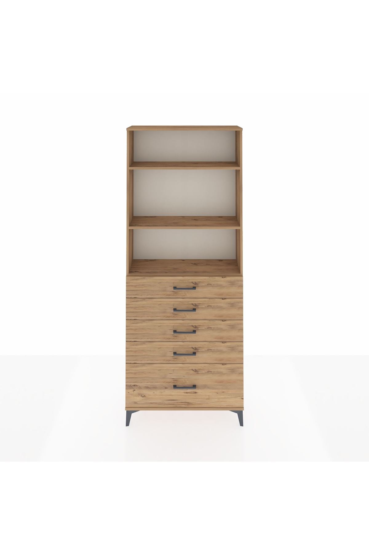Arges Dolap 3 Raflı 5 Çekmeceli 88x30x221 - S30M129V9A