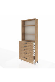 Arges Dolap 3 Raflı 5 Çekmeceli 88x30x221 - S30M129V9A