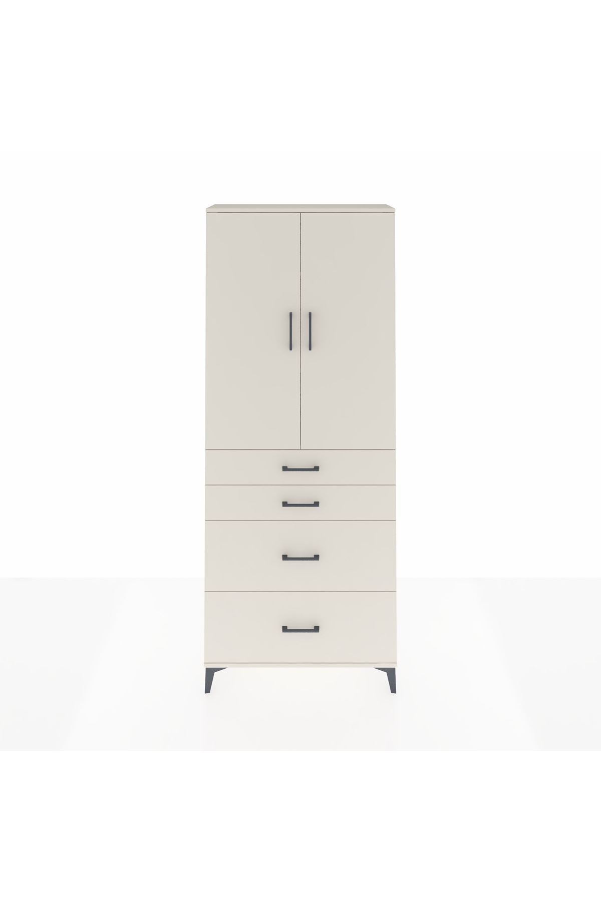 Arges Dolap 3 Raflı 4 Çekmeceli 2 Kapaklı 88x30x221 - S30M130V1A