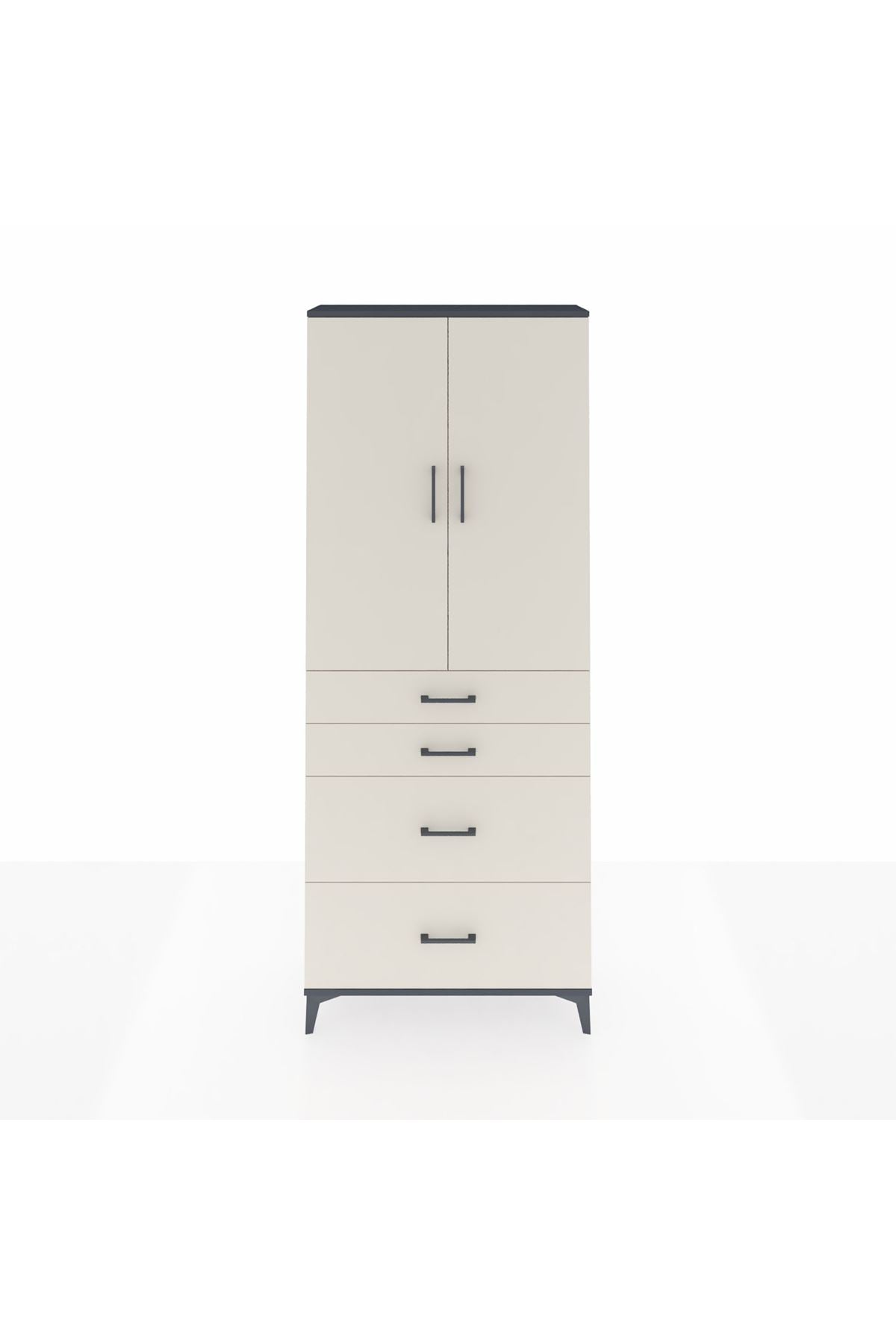 Arges Dolap 3 Raflı 4 Çekmeceli 2 Kapaklı 88x30x221 - S30M130V4A