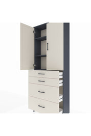 Arges Dolap 3 Raflı 4 Çekmeceli 2 Kapaklı 88x30x221 - S30M130V4A