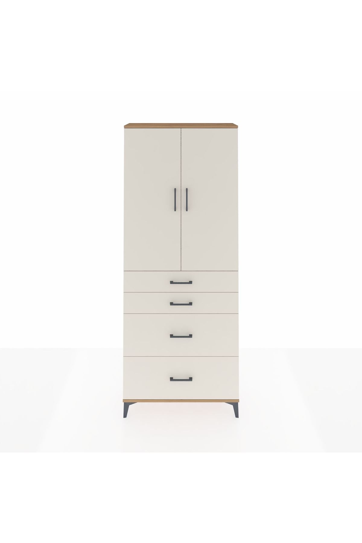 Arges Dolap 3 Raflı 4 Çekmeceli 2 Kapaklı 88x30x221 - S30M130V7A