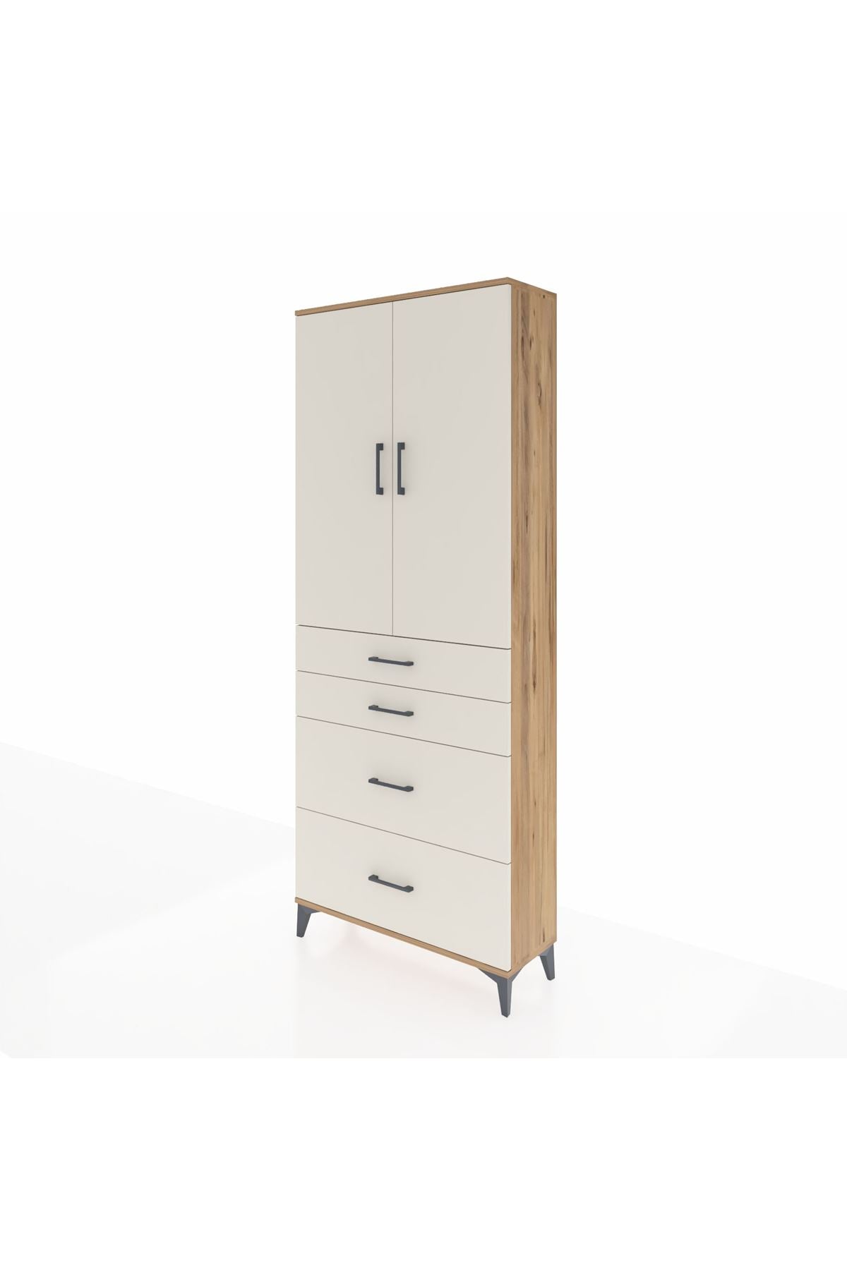 Arges Dolap 3 Raflı 4 Çekmeceli 2 Kapaklı 88x30x221 - S30M130V7A
