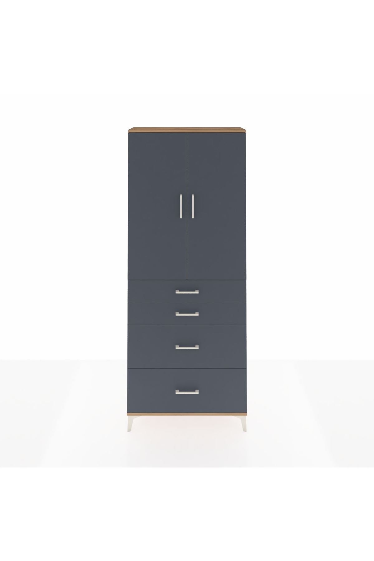 Arges Dolap 3 Raflı 4 Çekmeceli 2 Kapaklı 88x30x221 - S30M130V8A