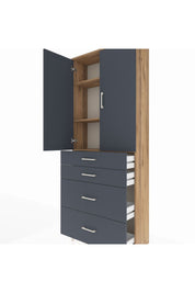 Arges Dolap 3 Raflı 4 Çekmeceli 2 Kapaklı 88x30x221 - S30M130V8A