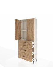 Arges Dolap 2 Raflı 4 Çekmeceli 2 Kapaklı 88x30x221 - S30M131V3A