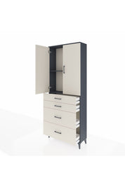 Arges Dolap 2 Raflı 4 Çekmeceli 2 Kapaklı 88x30x221 - S30M131V4A