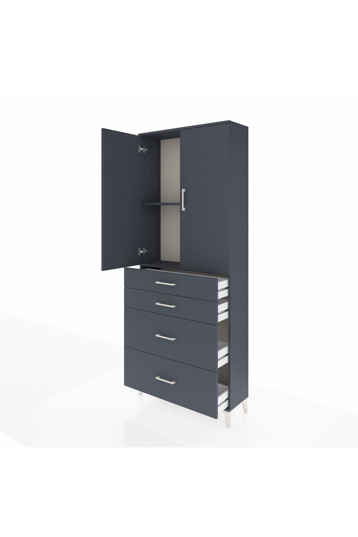 Arges Dolap 2 Raflı 4 Çekmeceli 2 Kapaklı 88x30x221 - S30M131V5A