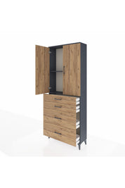 Arges Dolap 2 Raflı 4 Çekmeceli 2 Kapaklı 88x30x221 - S30M131V6A