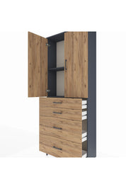 Arges Dolap 2 Raflı 4 Çekmeceli 2 Kapaklı 88x30x221 - S30M131V6A