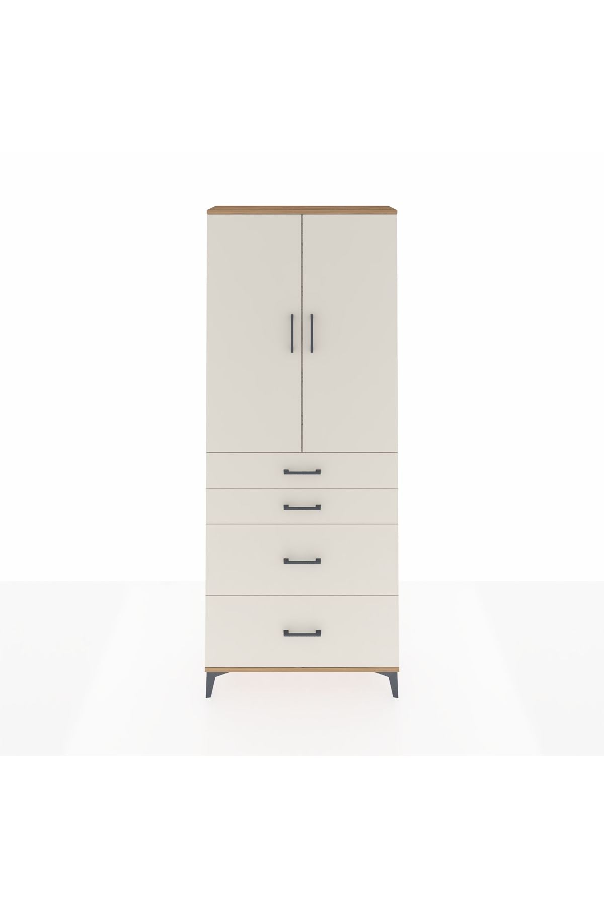 Arges Dolap 2 Raflı 4 Çekmeceli 2 Kapaklı 88x30x221 - S30M131V7A