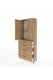 Arges Dolap 2 Raflı 4 Çekmeceli 2 Kapaklı 88x30x221 - S30M131V9A