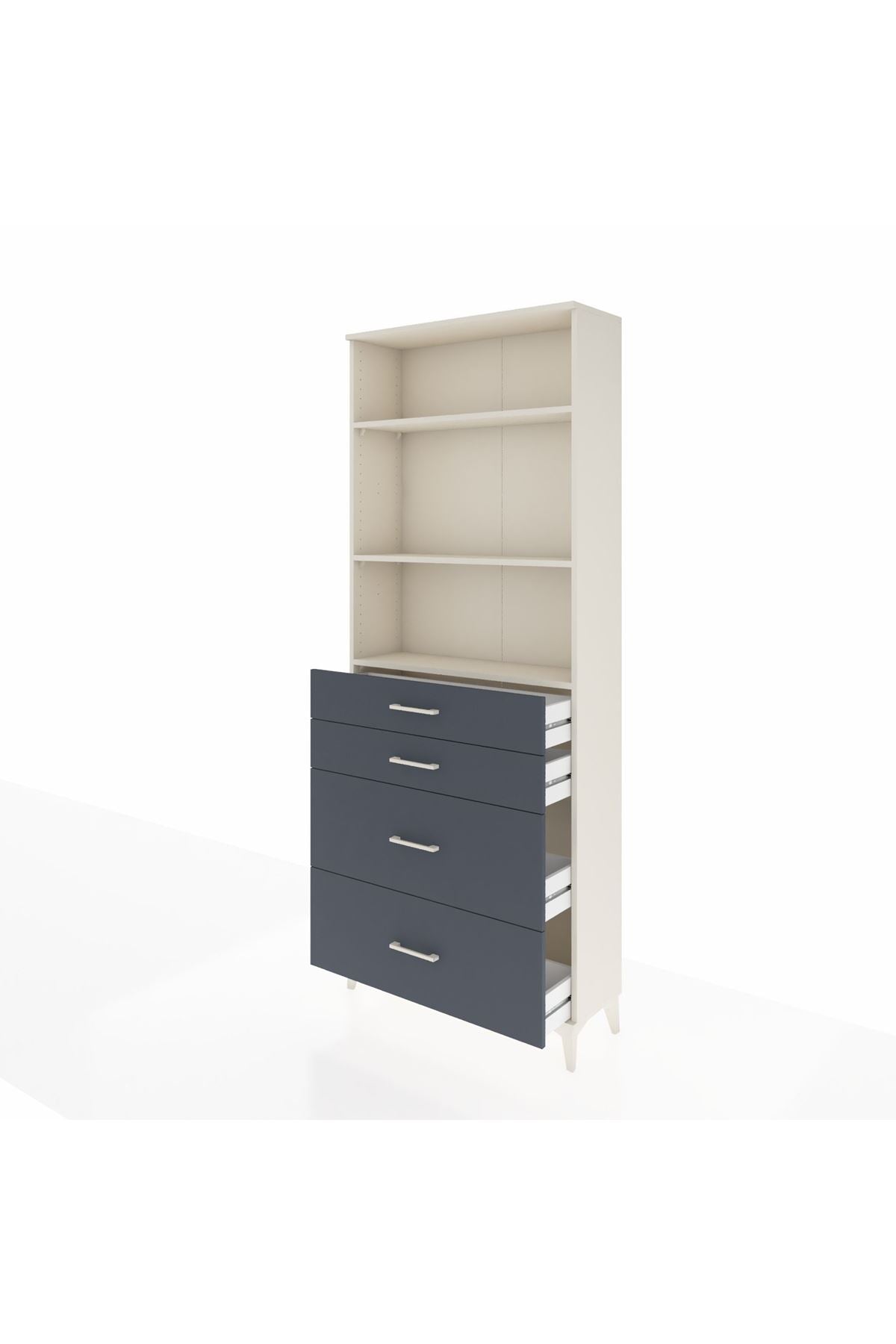 Arges Dolap 3 Raflı 4 Çekmeceli 88x30x221 - S30M132V2A