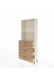 Arges Dolap 3 Raflı 4 Çekmeceli 88x30x221 - S30M132V3A