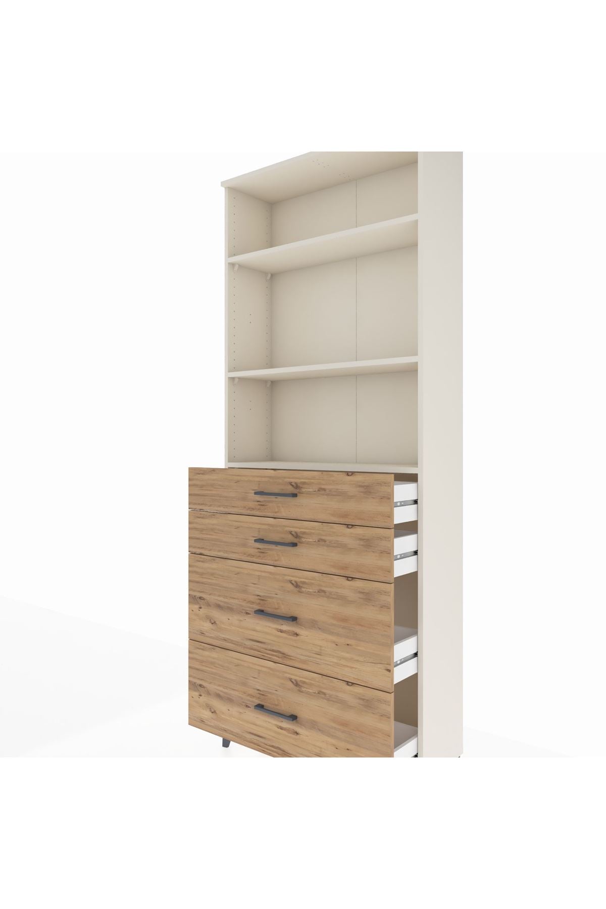 Arges Dolap 3 Raflı 4 Çekmeceli 88x30x221 - S30M132V3A