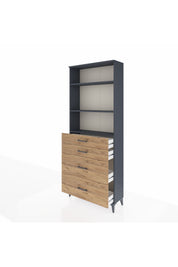 Arges Dolap 3 Raflı 4 Çekmeceli 88x30x221 - S30M132V6A
