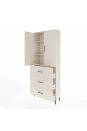 Arges Dolap 3 Raflı 3 Çekmeceli 2 Kapaklı 88x30x221 - S30M133V1A