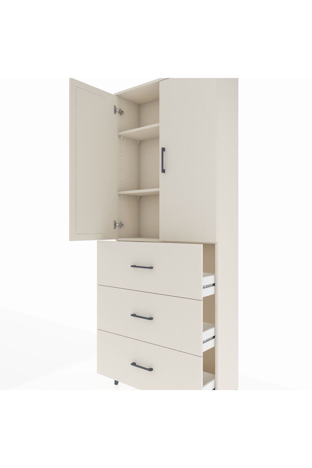 Arges Dolap 3 Raflı 3 Çekmeceli 2 Kapaklı 88x30x221 - S30M133V1A