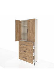 Arges Dolap 3 Raflı 3 Çekmeceli 2 Kapaklı 88x30x221 - S30M133V3A