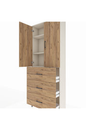 Arges Dolap 3 Raflı 3 Çekmeceli 2 Kapaklı 88x30x221 - S30M133V3A