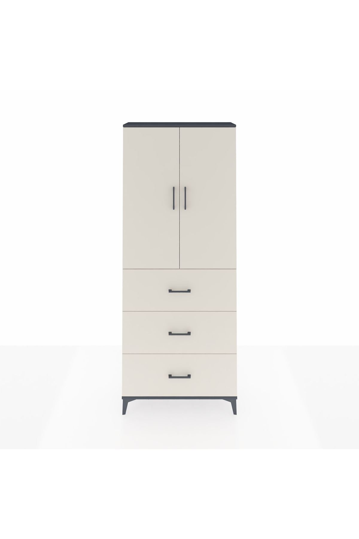 Arges Dolap 3 Raflı 3 Çekmeceli 2 Kapaklı 88x30x221 - S30M133V4A
