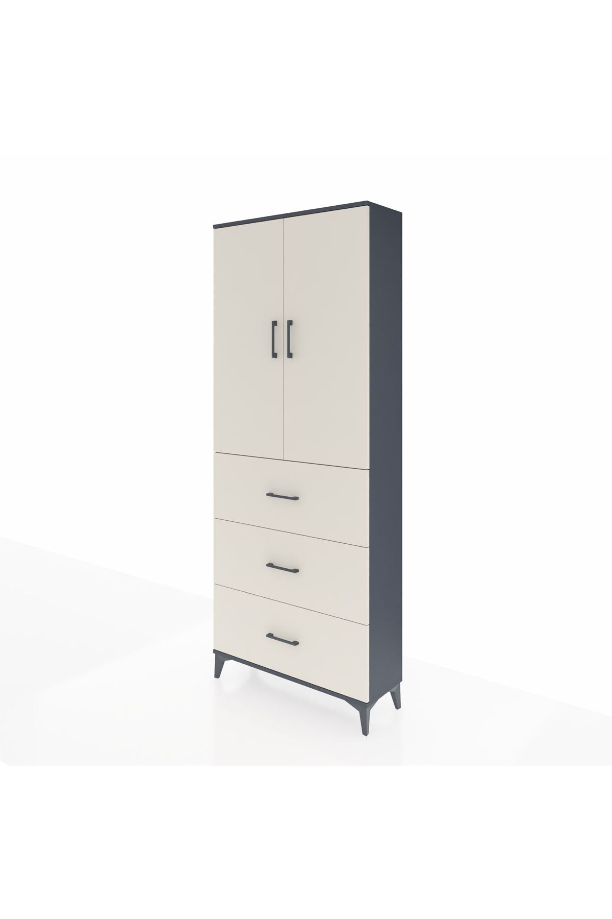 Arges Dolap 3 Raflı 3 Çekmeceli 2 Kapaklı 88x30x221 - S30M133V4A