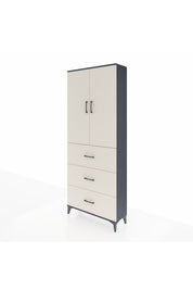Arges Dolap 3 Raflı 3 Çekmeceli 2 Kapaklı 88x30x221 - S30M133V4A