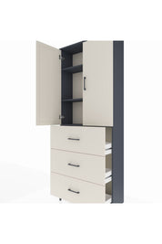 Arges Dolap 3 Raflı 3 Çekmeceli 2 Kapaklı 88x30x221 - S30M133V4A