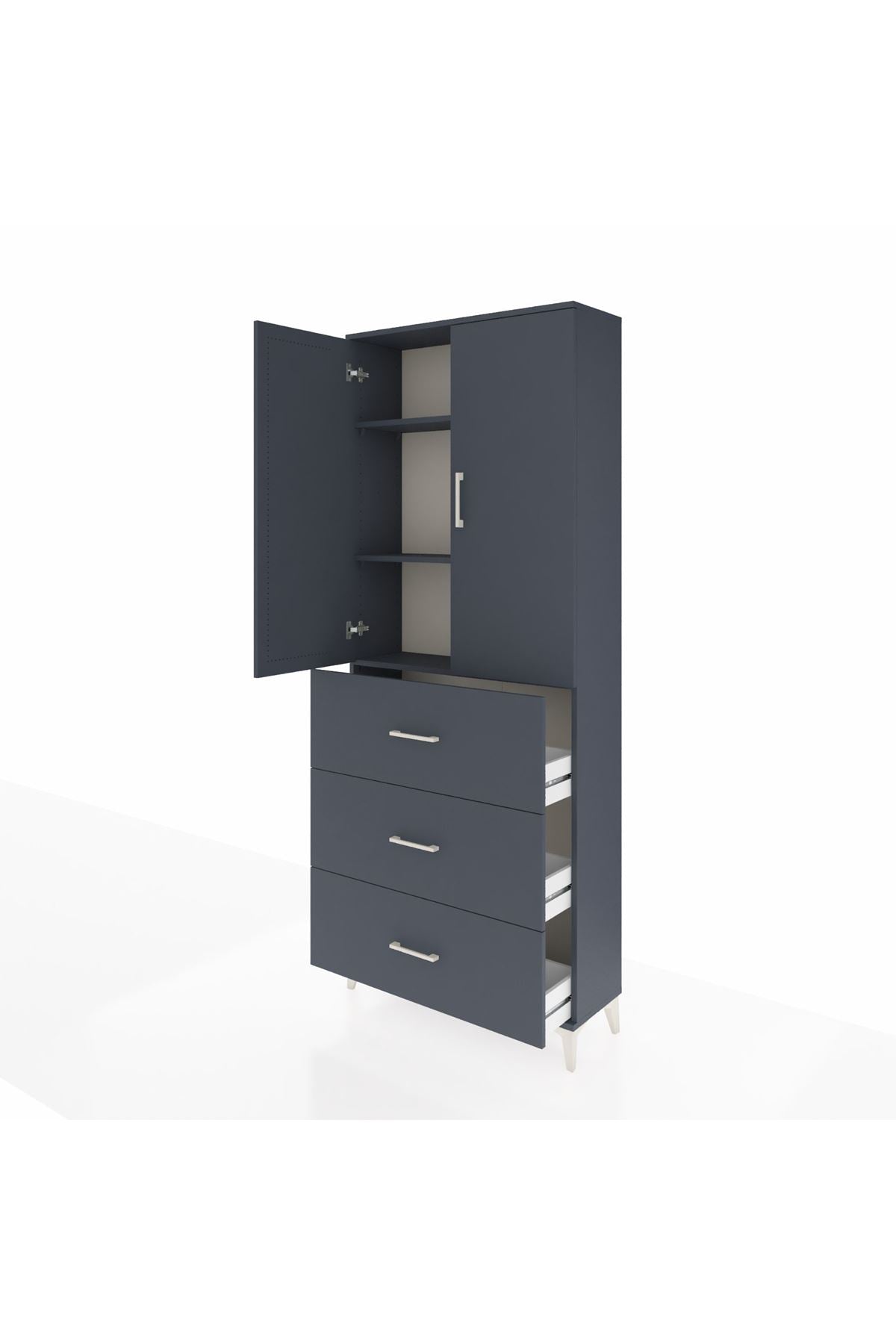 Arges Dolap 3 Raflı 3 Çekmeceli 2 Kapaklı 88x30x221 - S30M133V5A