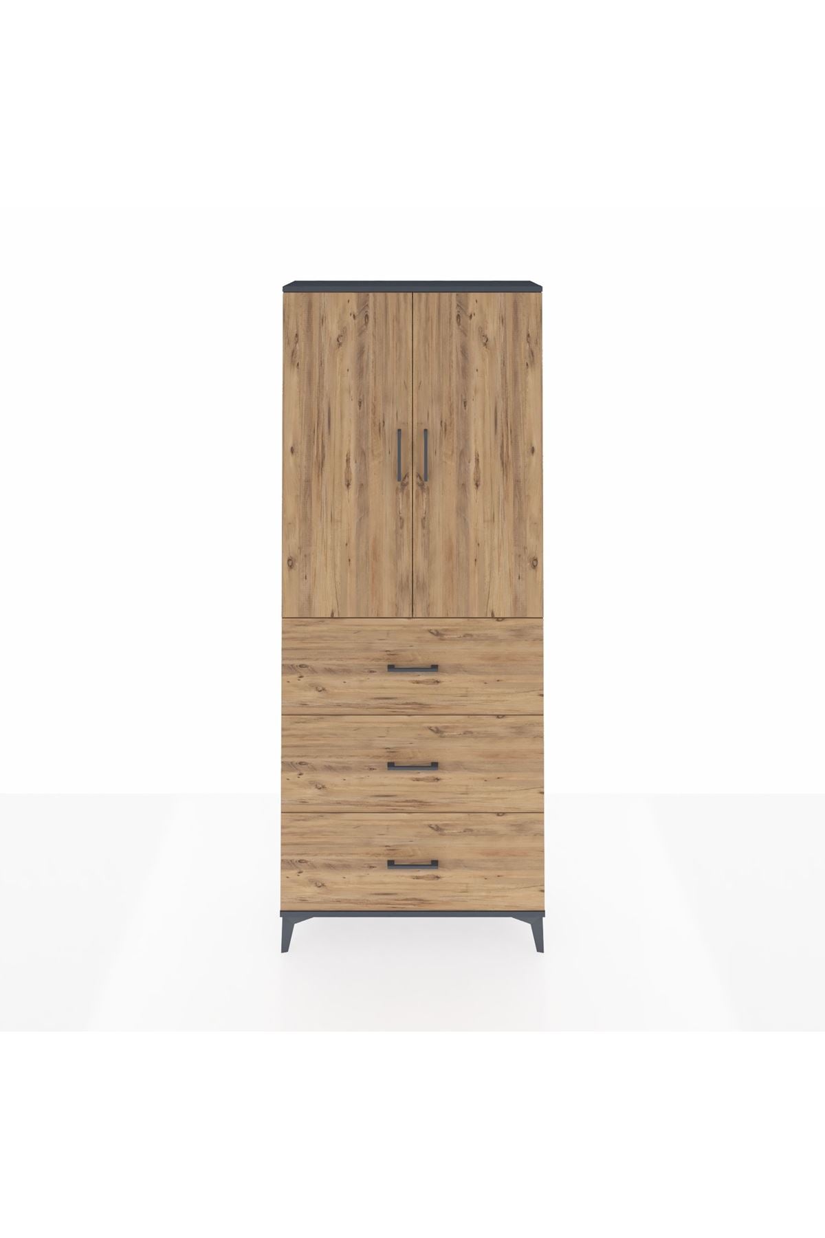 Arges Dolap 3 Raflı 3 Çekmeceli 2 Kapaklı 88x30x221 - S30M133V6A
