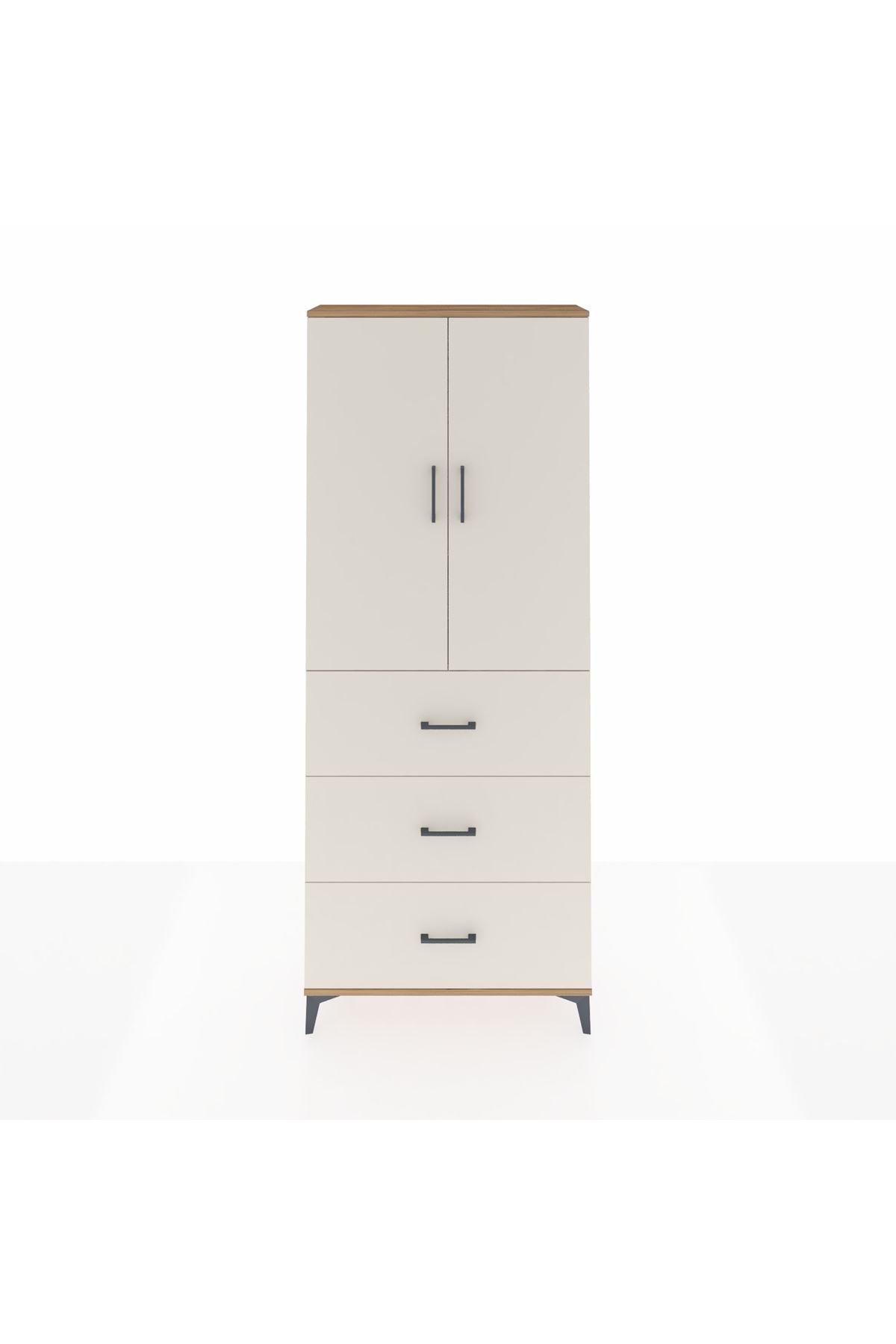 Arges Dolap 3 Raflı 3 Çekmeceli 2 Kapaklı 88x30x221 - S30M133V7A